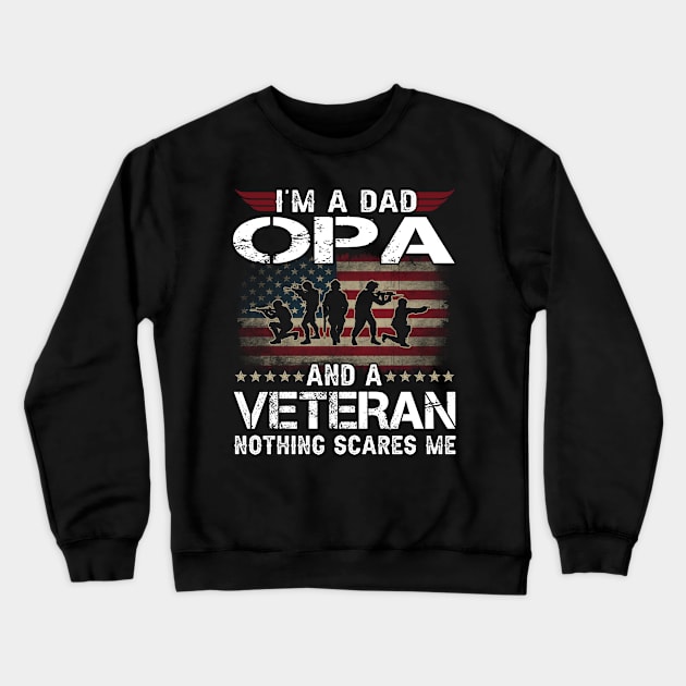 Opa Veteran Father's Day Gift From Daughter Wife For Dad Crewneck Sweatshirt by Maccita